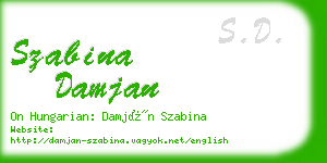 szabina damjan business card